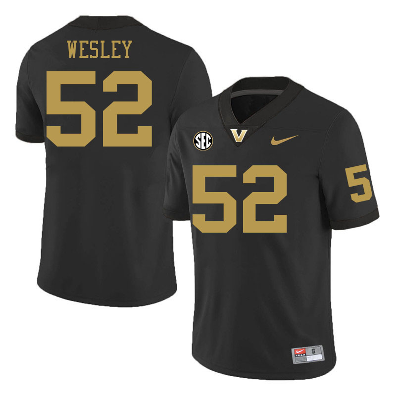 Vanderbilt Commodores #52 Kevo Wesley College Football Jerseys 2024 Uniforms Stitched-Black